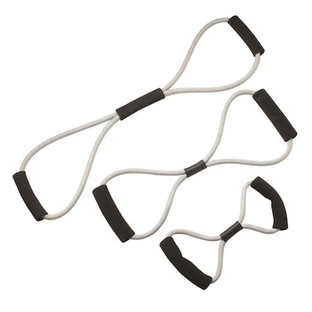 Cando International Cando 10-5836 Tubing Bowtie Exerciser; Silver - 3 Piece 1437870